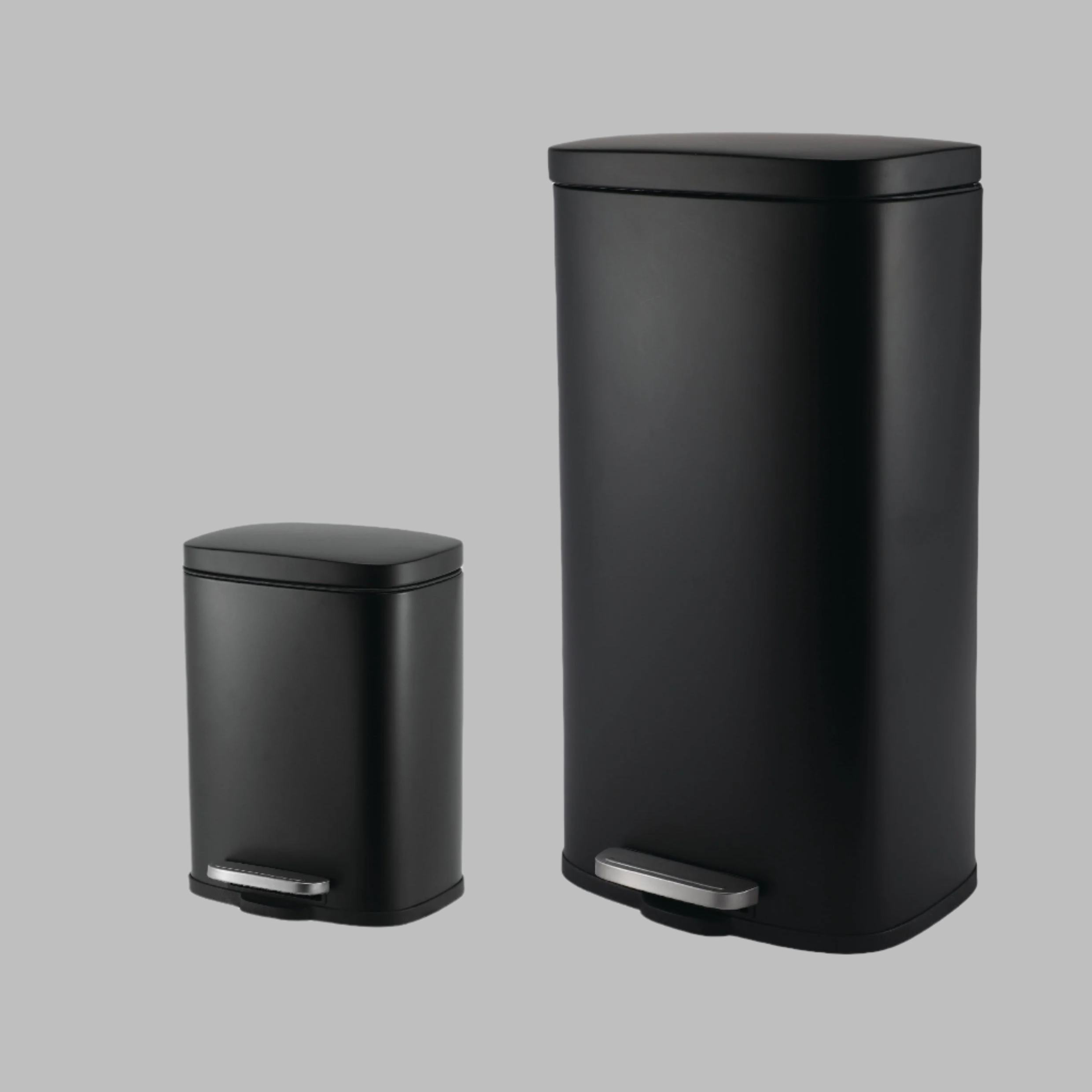 5L + 30L Rectangle Steel Pedal Bin Set | Modena